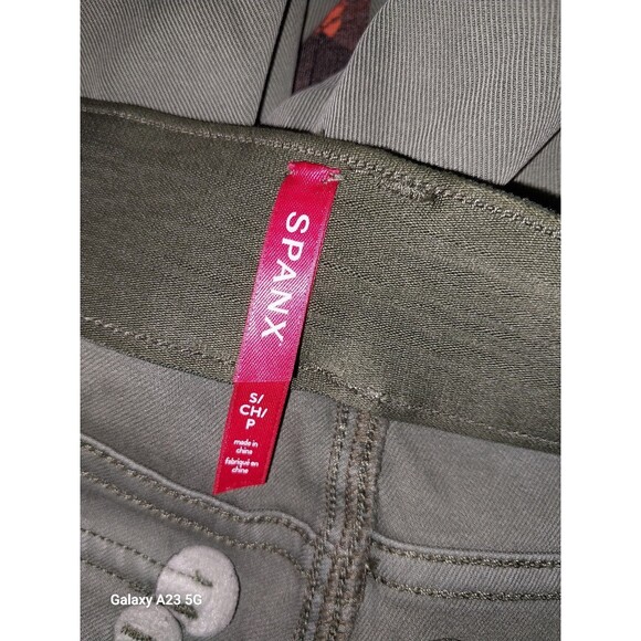 SPANX Stretch Twill Ankle Cargo Pants Soft Sage Green size Small Slimming - Picture 5 of 6